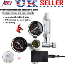Dual Gauge CO2 Pressure Regulator Bubble Counter Solenoid Valve Aquarium System