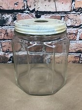 Antique Styron Beggs Co. Octagonal Glass Storage Jar Newark, O