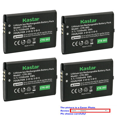 Kastar 3.7V 1350mAh Battery Replacement for Nintendo CTR003 2DS 3DS Game Console