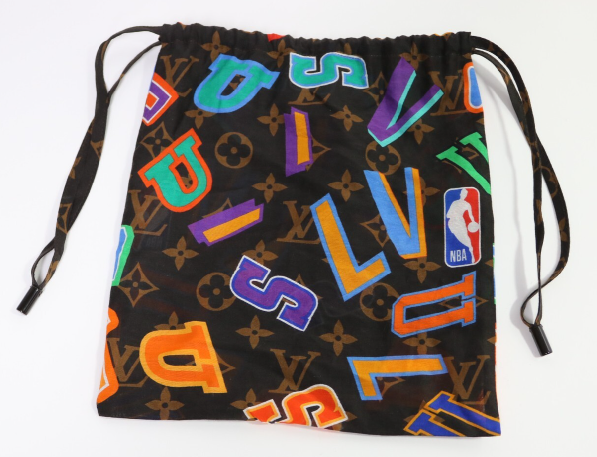 新品未使用　ルイヴィトン マスク スカーフ 巾着 3点　NBA　モノグラム Authentic Louis Vuitton LV NBA Letters Monogram Brown Scarf and