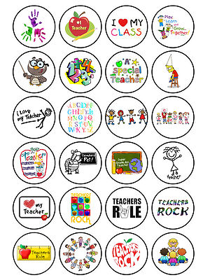 24 x Essbare Danke Freund Lehrerin Mama Papa Muffin Kuchen Cup Cake Topper