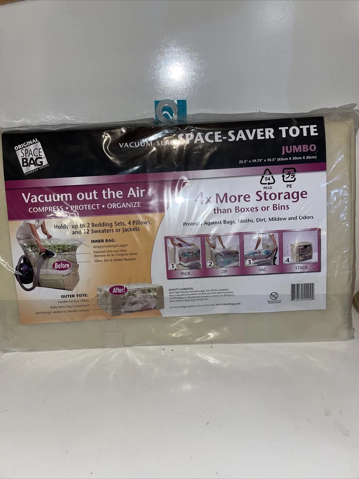 Bolso Original Ahorrador de Espacio Sello al Aspirador Jumbo Tamaño: 25.5" x 19.75" x 10.5” Nuevo Foto 2 de 4