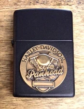 VINTAGE 1994/95 HARLEY DAVIDSON EVOLUTION BLACK-MATTE OVER BRASS ZIPPO LIGHTER