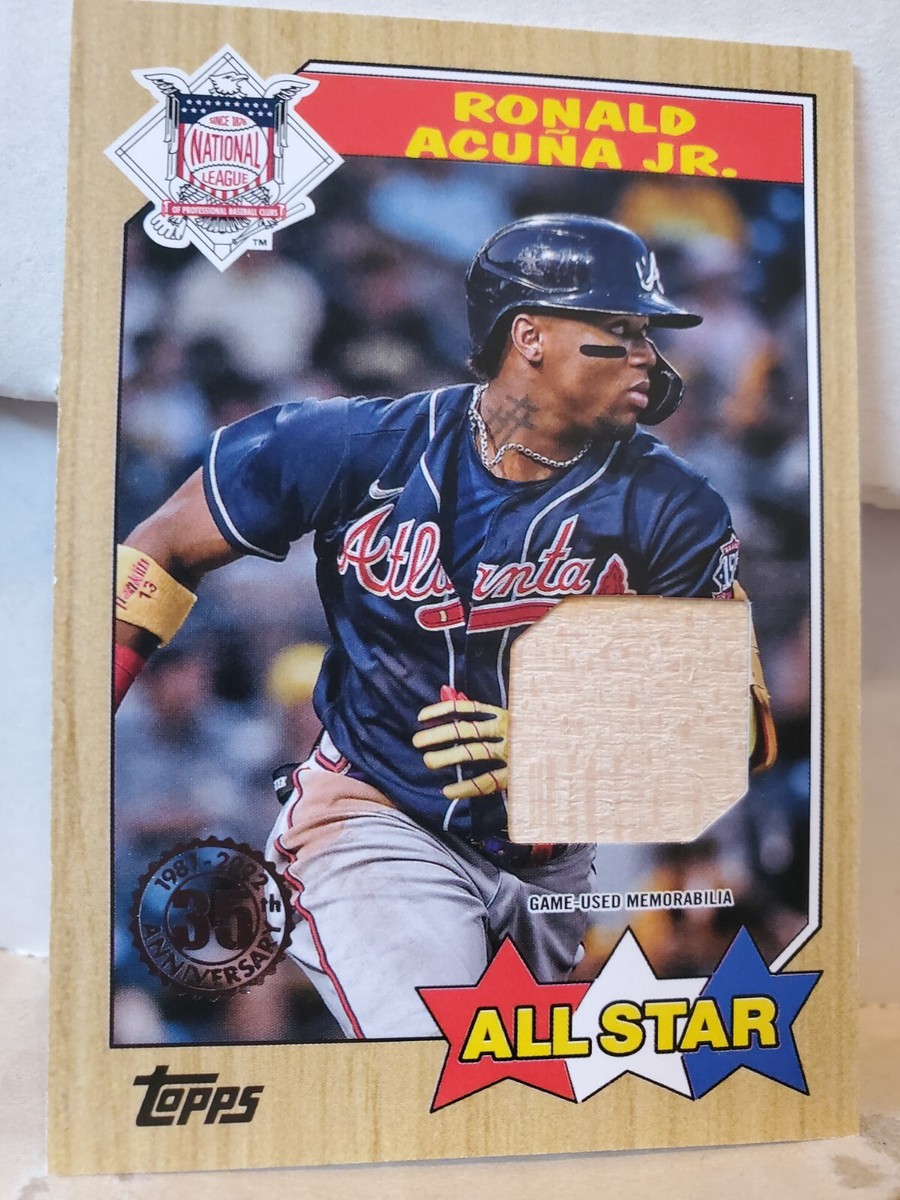 ゲームセンター・ゲームカード RONALD ACUNA JR 2024 Topps Ronald Acuna Jr Tribute Dual Game Used Relic Card