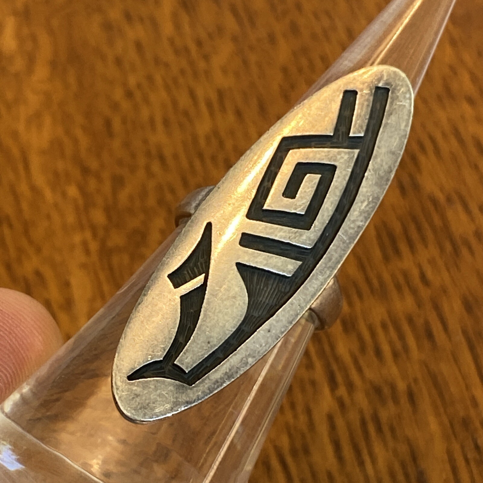 Lawrence Saufkie Hopi Ring Sterling Silver Vintage Superb Design Size 5