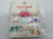 9 Pairs of Cat  Jack Nickel Free Spring, Easter Theme Small Earrings New