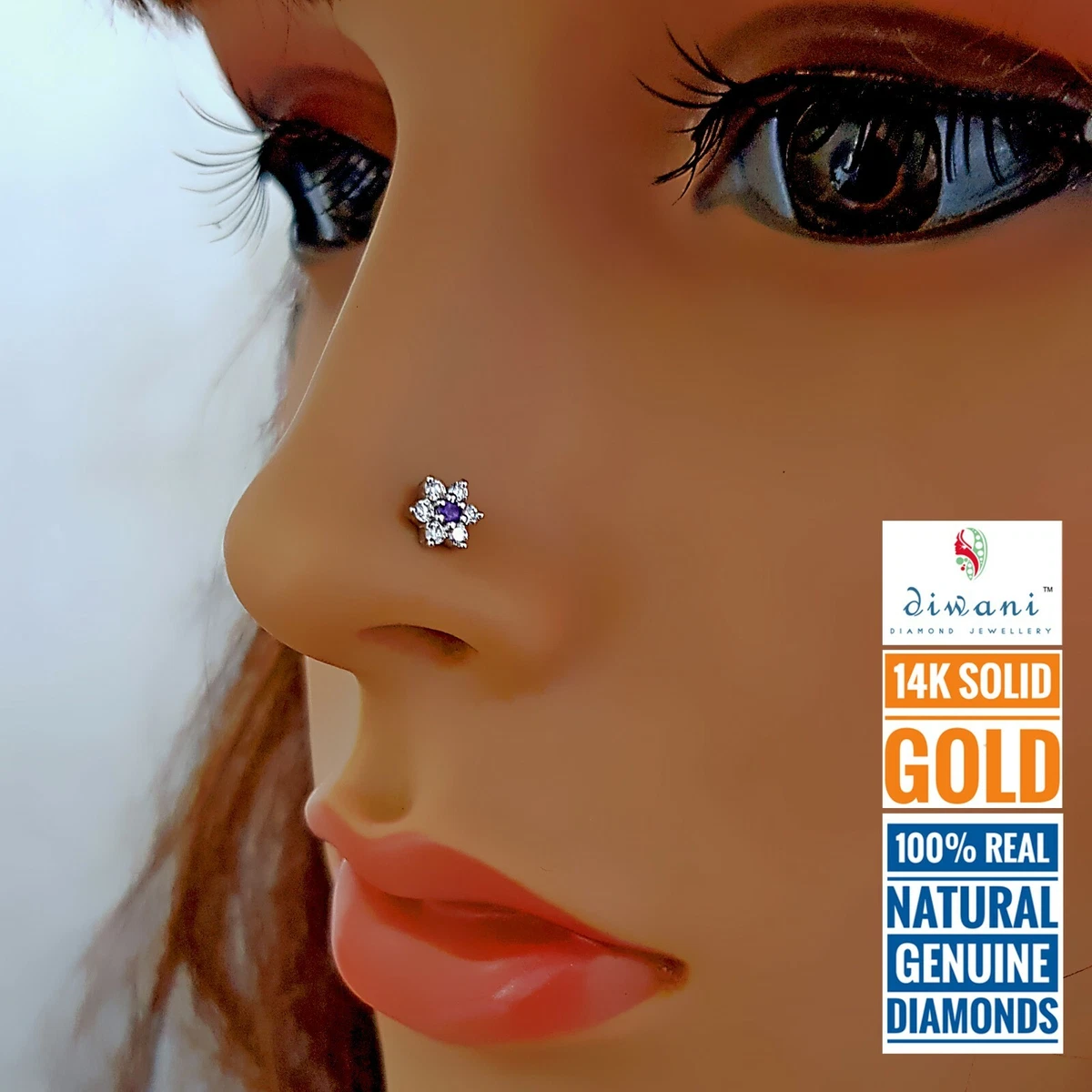 Amethyst nose sale stud