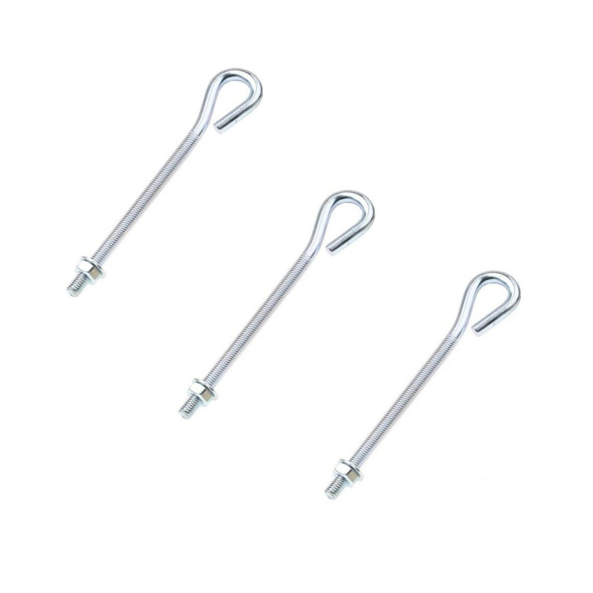 M6 M8 M10 M12 Straining Eye Bolts Nuts Washers Zinc Plated Wire Fencing