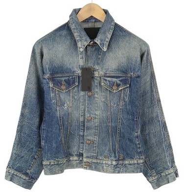 R13 Raglan Trucker Women Jacket M Kelly Relaxed Button-Up Washed Denim *