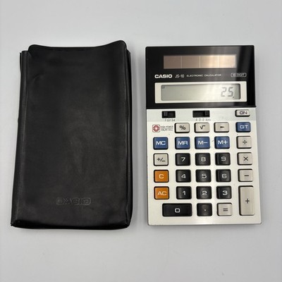 Casio JS-10 Vintage Japan wissenschaftlicher Taschenrechner mit Etui getestet und funktionsfähig