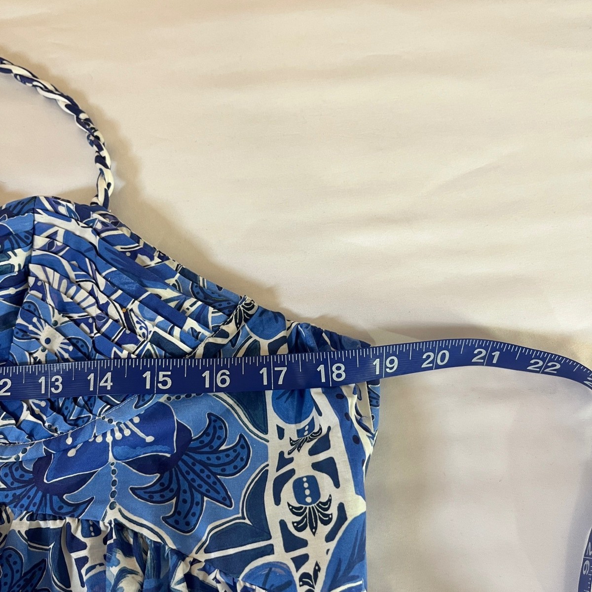 chinese dress ladies Blue Tile Dream Sleeveless Maxi Dress  FARM Rio