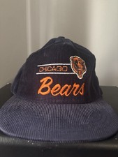 Vintage Chicago Bears Corduroy Snapback Hat Annco Professional Model Cap NFL VTG