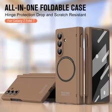 For Samsung Z Fold 7/6/5 Rugged Magnetic Case w/ S Pen Holder Stylus Screen Film