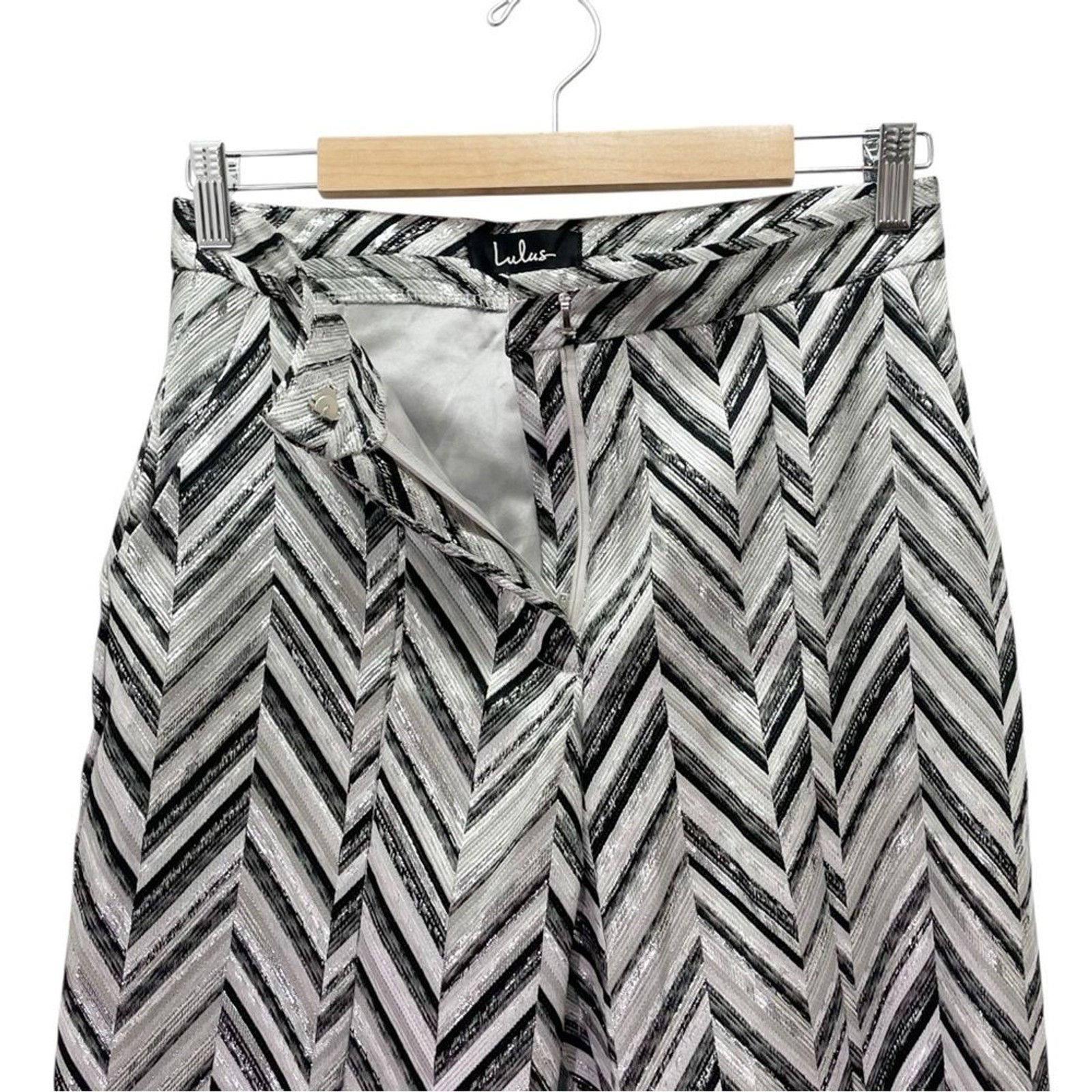 Lulus Creative Thinking Silver Black Metallic Zig… - image 6