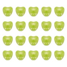 20Pcs Porcelain Heart Beads 10mm for Earring, Yellow-Green