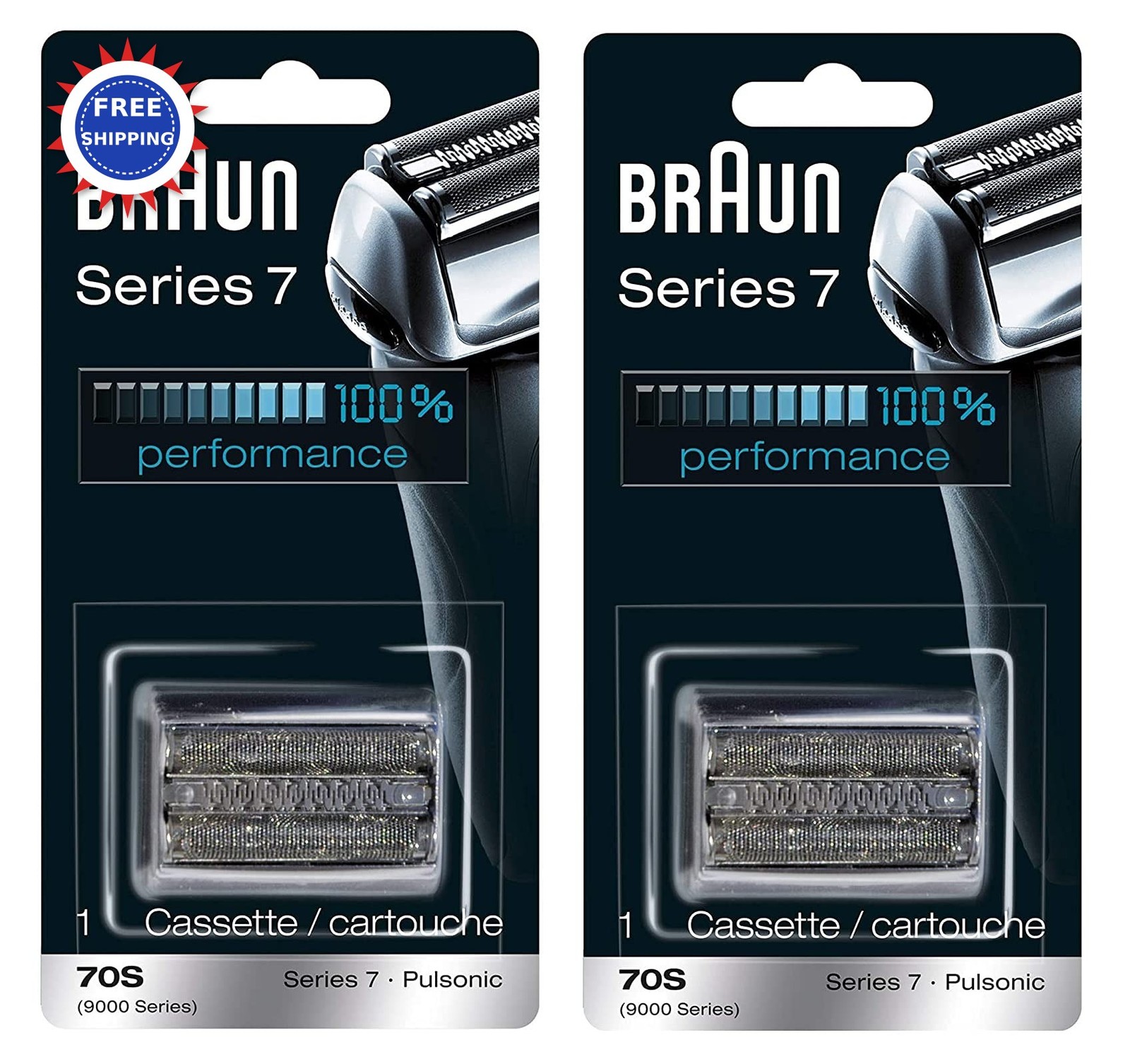 Braun Series 7 70S Replacement Cassette 2 Pack Compatible Pulsonic 9000 Series