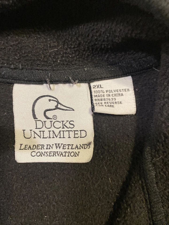 Ducks Unlimited Men’s Fleece Vest 2XL Black - Image 2 of 4