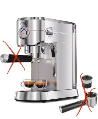 Gevi Expresso Machine 20 Bar w/ Auto Milk Frother, Steam Wand, Stainless Steel