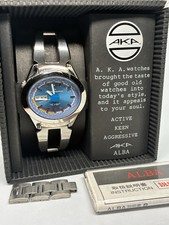 Vintage Seiko Alba AKA Oval Shape Blue Dial Japan Men's Quartz Watch V743-5A10