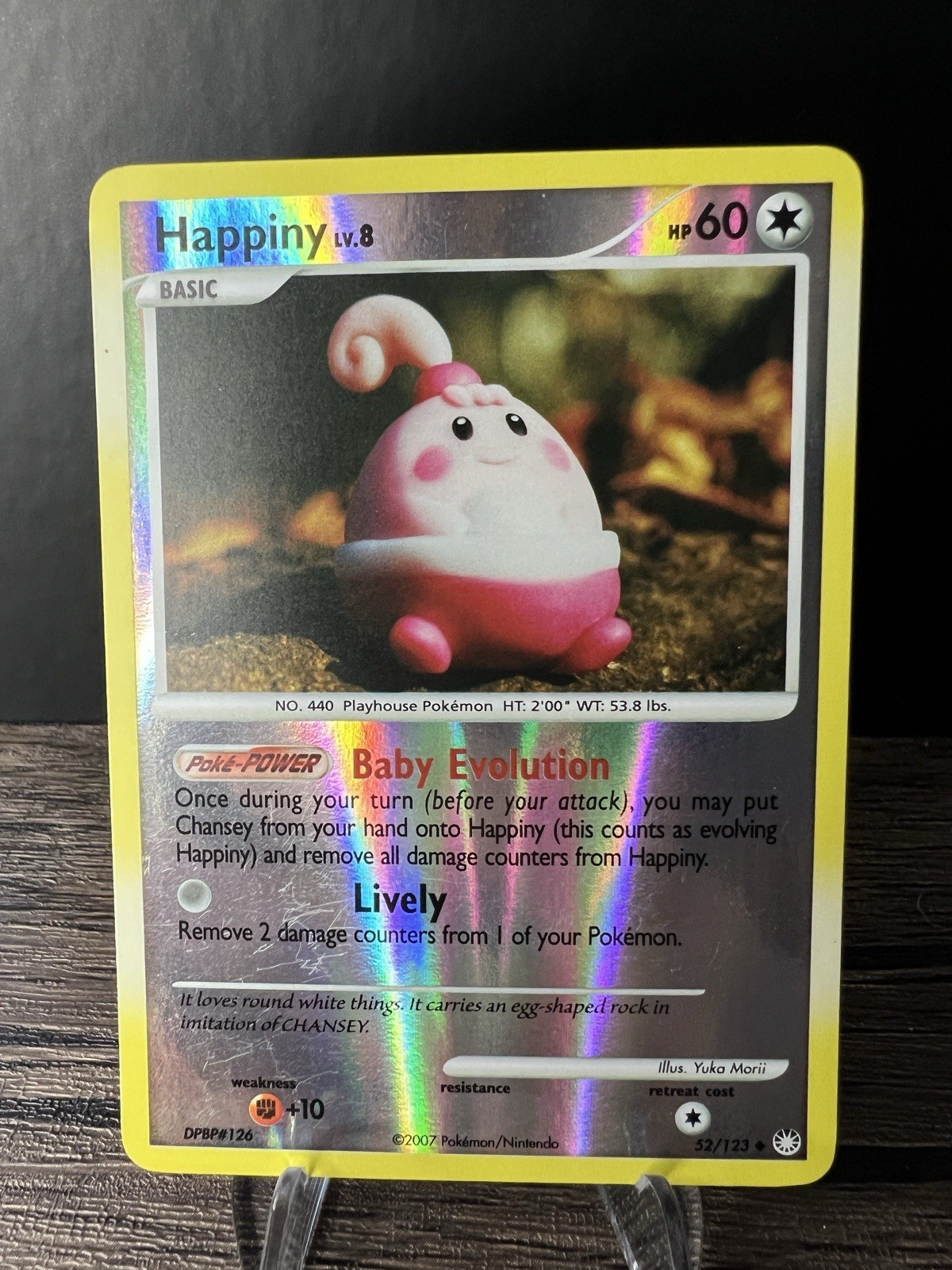 Pokémon Happiny 52/123 Mysterious Treasures Uncommon Reverse Holo 2007 TCG