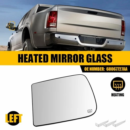 For 2009-2022 RAM Upper Towing Mirror Glass Heated Driver Left Side CH1324127