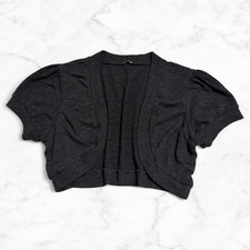 Dark Gray Mini Bolero With Puffy Sleeves Women's S