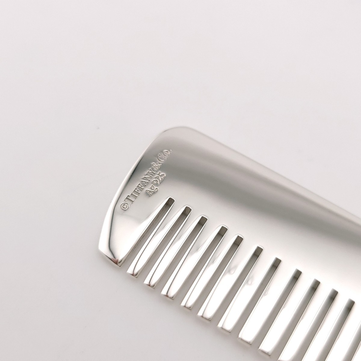 New Tiffany & Co. 1837 Sterling Silver Baby Comb With Blue Tassel