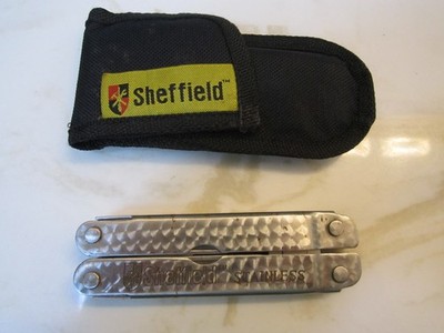 Sheffield Large 4 1/2'' close Multi Tool Needle Nose Pliers Blade and Nylon Pouch