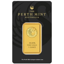 1 oz Perth Mint Gold Bar (New w/ Assay)