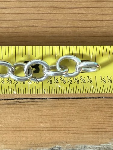 Tiffany & Co Italy Sterling Silver Round Circle Clasping Link 9” Charm Bracelet - Picture 7 of 8