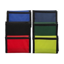 4 1/2" x 3 1/2" Basic Red, Yellow, Green, Blue  Black Wallets - 12 Pc.