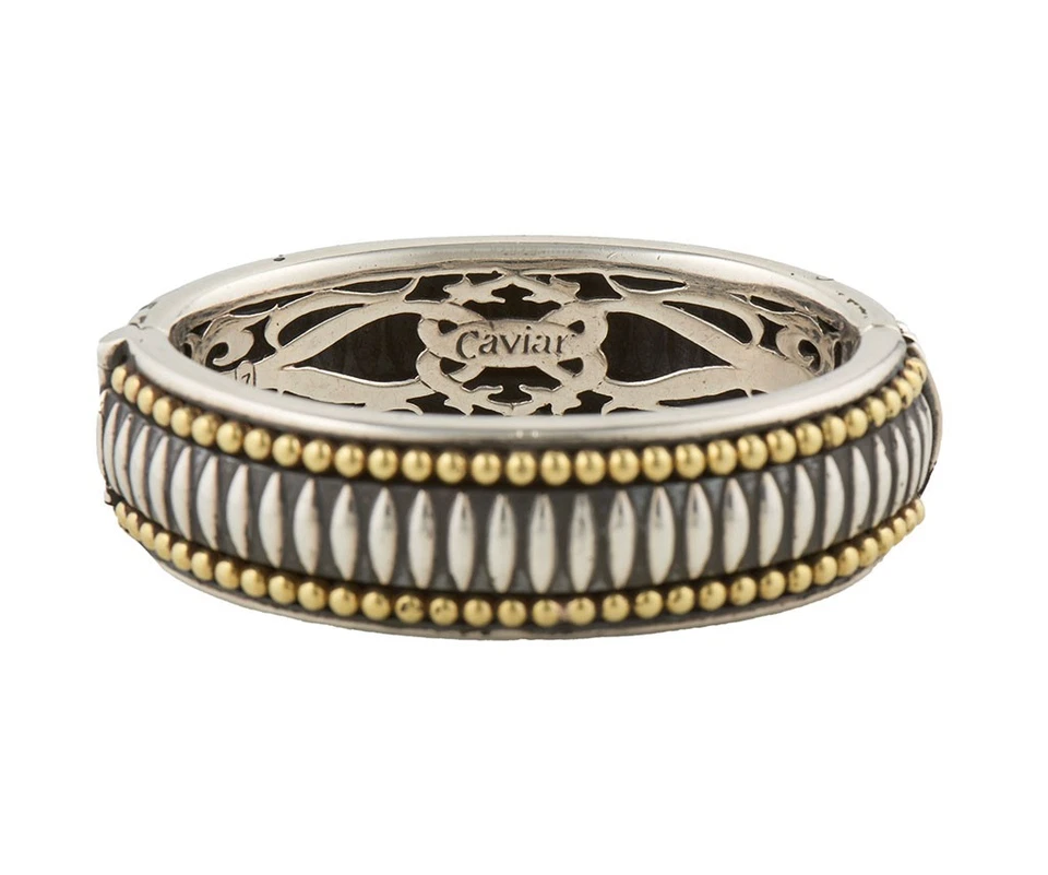 Brazalete Brazalete Vintage Lagos Caviar Signature Dos Tonos en 18K y Esterlina Foto 3 de 4