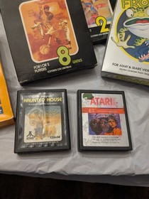 ATARI CX-2600A  VIDEO COMPUTER SYSTEM 1980 16 Games Pac Man Xtra Controls + More