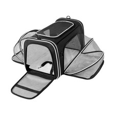 TSA Airline Approved Large Pet Travel Carrier,4 Sides Expandable with 2 Mesh ...