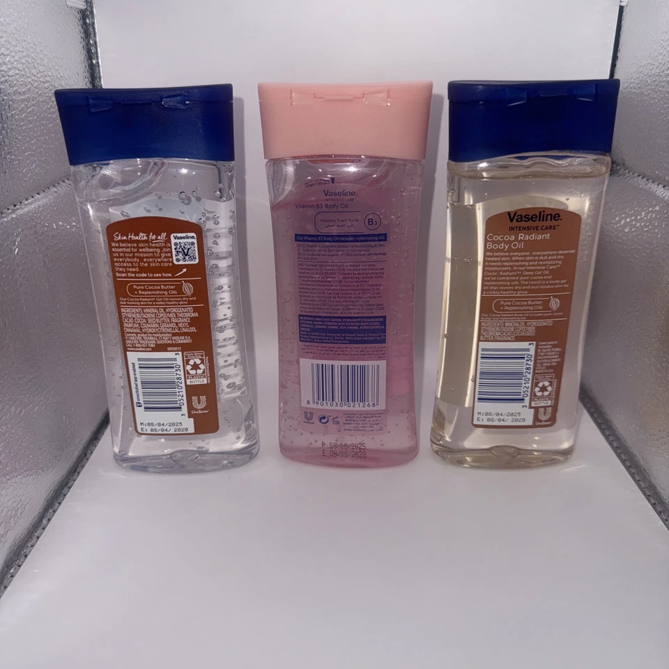 3pack Vaseline Intensive Care Cocoa Radiant for Glowing Skin Body Gel Oil 6.8Oz - Image 4 of 4