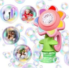 Sunflower Bubble Machine for Kids Automatic Flower Bubble Toy with Colorful...