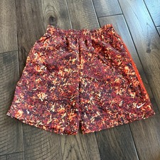 Nike Kids NWT Dri Fit Athletic Shorts Orange Fire Print Training Size L