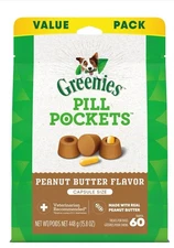 GREENIES Pill Pockets Natural Dog Treats Peanut Butter Flavor Capsule