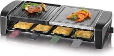 Appareil à Raclette Plancha/Grill 8pers Anti-rayure antiadhésive 1400W Noir NEUF