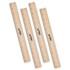 Rulers 12 Inch, Rulers Bulk Wooden Ruler for Kids 4 Pack Great for School, Cl...