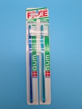 Vintage GUM 409 Soft Toothbrushes Blue Compact Head 2 Pack "But 1 Get 1 Free"