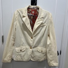 Vintage 1990s Cream Velvet Old Navy Blazer Women  s Size L