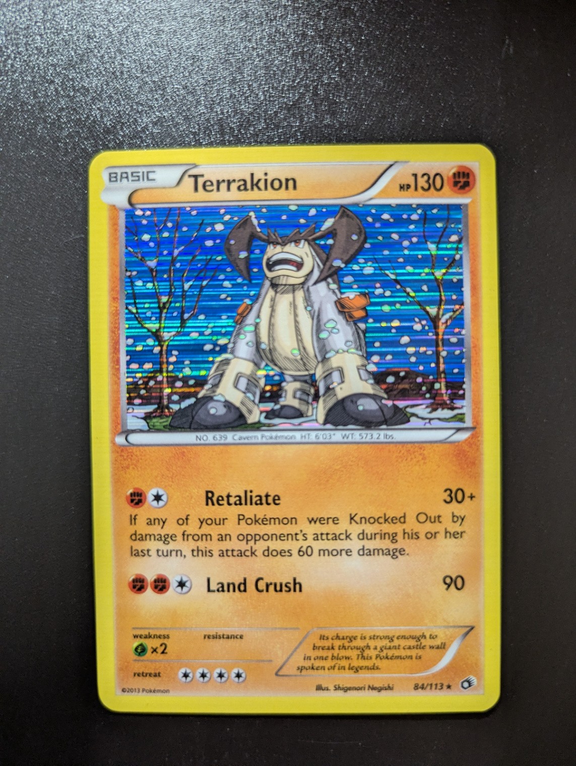 Terrakion 84/113 Holo Rare Legendary Treasures Holo LP-NM