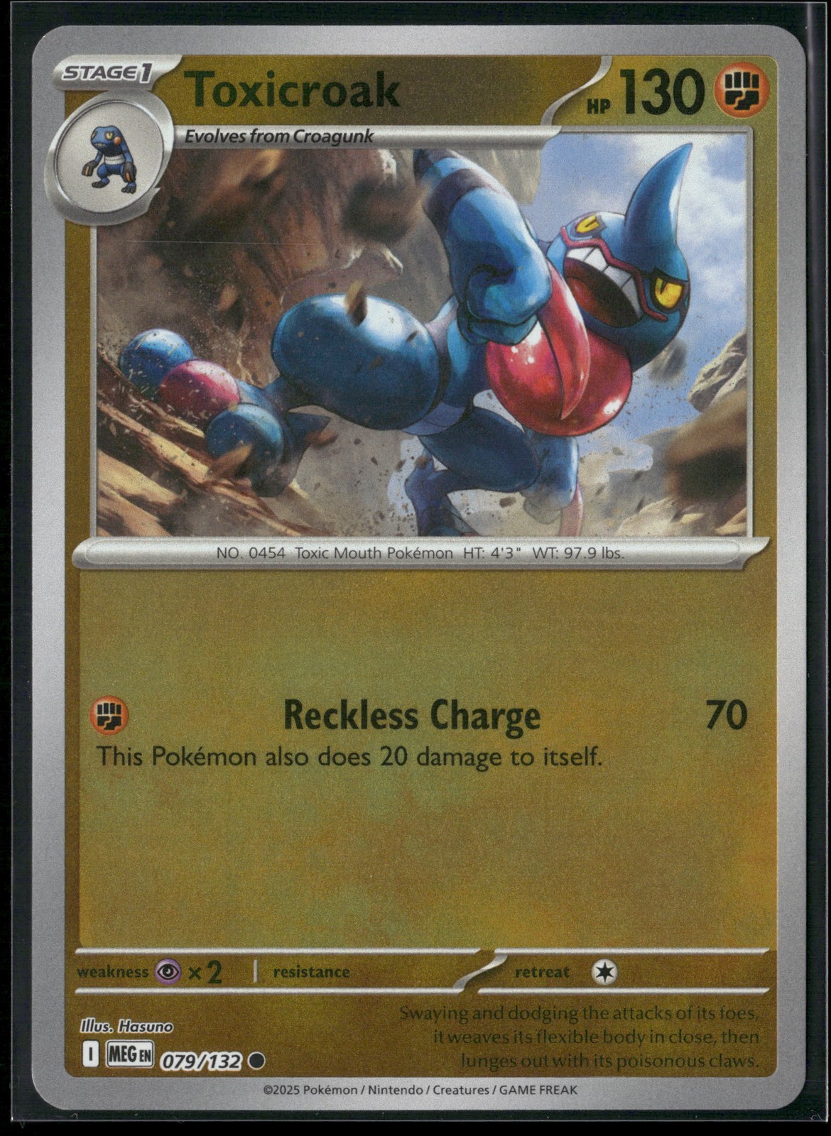 Toxicroak Common ME01: Mega Evolution 079/132 NM Reverse Holofoil