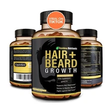 Hair + Beard Growth Vitamins for Men | Biotin 10,000mcg, Collagen, ... Fast Ship