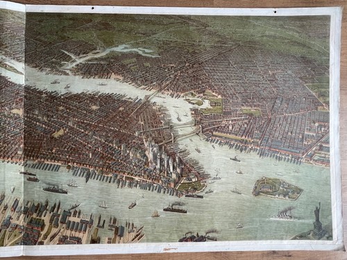 NEW YORK CITY. Original Antique town city map plan. Manhattan Brooklyn Jersey.
