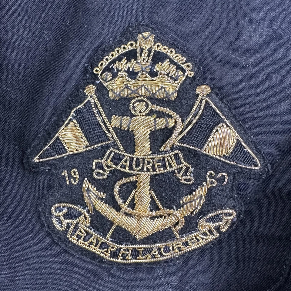 Blazer Lauren Ralph Lauren Feminino 1X Preto Crista Ouro Botão Jaqueta Preppy - Imagem 2 de 4