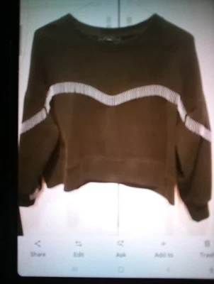All Saints schwarzer Pullover dickes Sweatshirt Gr. 4, mit Perlenfransen   - Bild 1 von 4