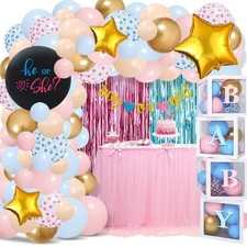 Gender Reveal Decorations for Boy or Girl   Baby Shower Balloon Boxes with