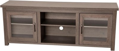 Sheffield TV Stand up to 80'' TVs - Modern Black Wash Finish & Full Glass Doors